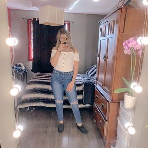 Off Shoulder White Bodysuit 🤍🐇